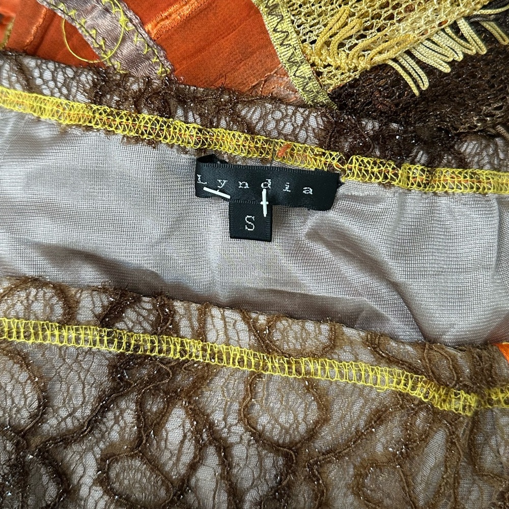 🤎🧡 Bohemian Orange brown Midi Maxi Festival boho Skirt size Small - Picture 10 of 11